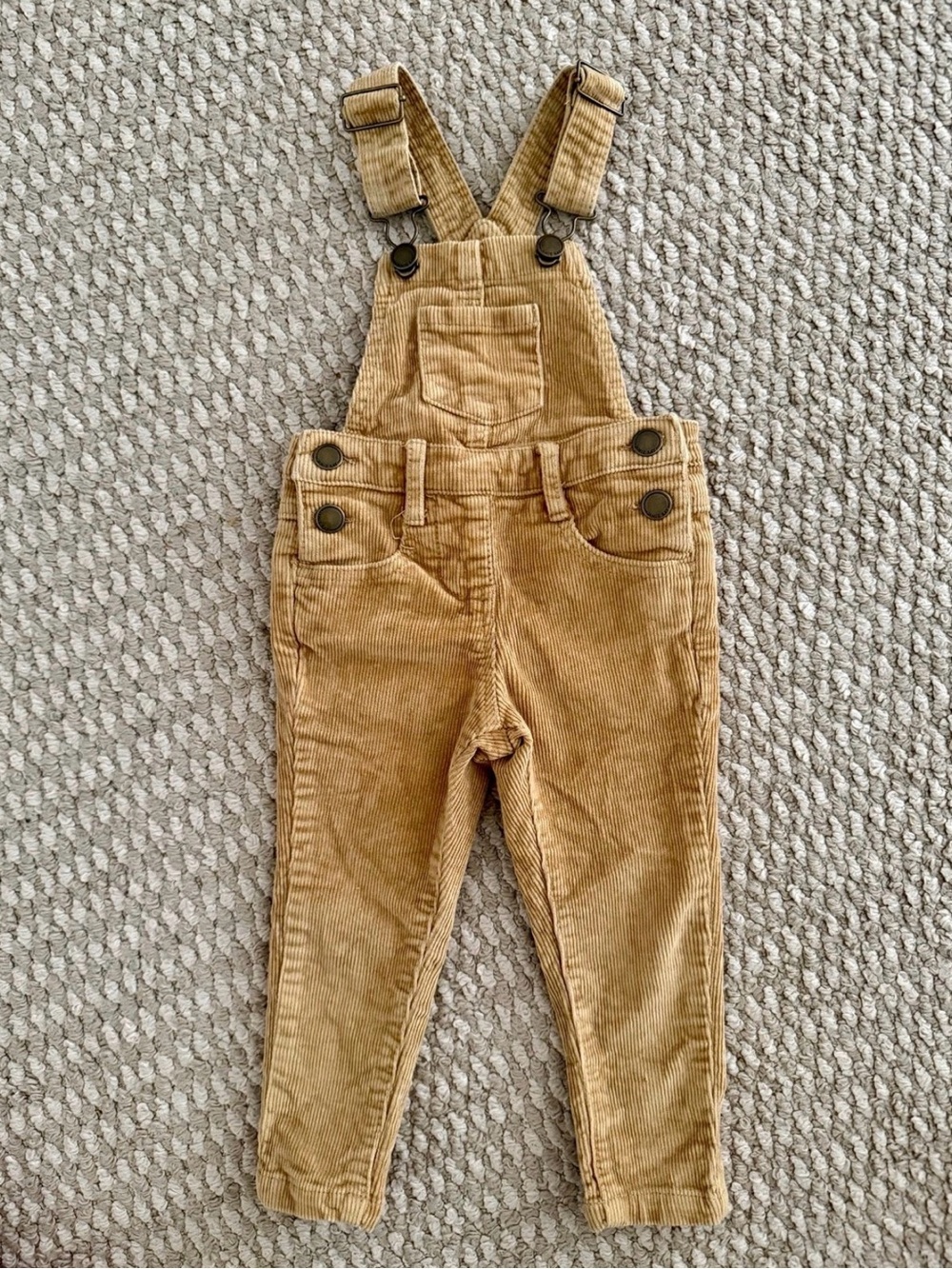 Jamie Kay Camel Corduroy Adjustable Overalls | 12–18 Months | EUC